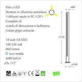 Palo a Led da giardino - illuminazione per esterni - scheda tecnica